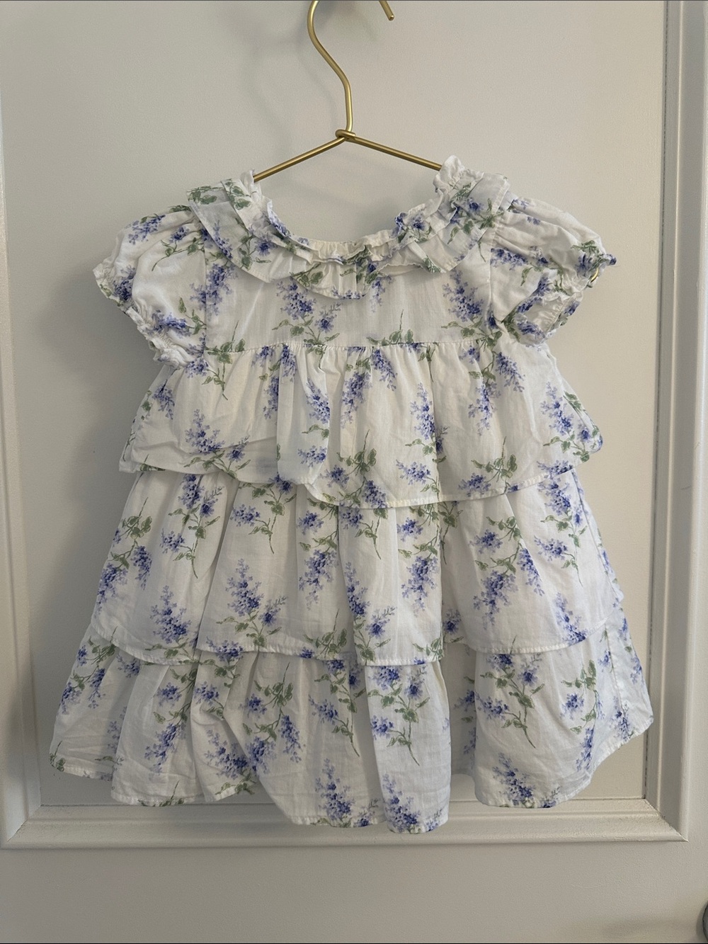 Janie and Jack White Floral Ruffle Tiered Dress